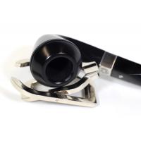 Peterson Sherlock Holmes Hansom Ebony Smooth Silver Mounted P Lip Pipe (PE213)